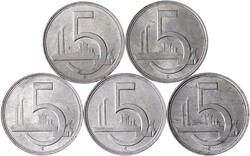 5 X 5 Kronen Aluminium 1952. Nicht verausgabt. alle ...