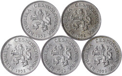 5 X 5 Kronen Aluminium 1952. Nicht verausgabt. alle ...