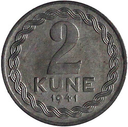 50 X 2 Kune 1941, Zink. Aus Rolle (jetzt in Plastikdose). meist ...