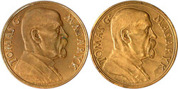 2 X Bronzemedaille v. Spaniel 1935 auf Präsident Thomas G. Masaryk. ...