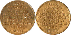2 X Bronzemedaille v. Spaniel 1935 auf Präsident Thomas G. Masaryk. ...
