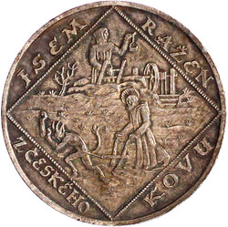 Silbermedaille (in Grösse der 5 Dukaten) 1928, von Spaniel. Zum 10. ...