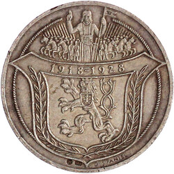 Silbermedaille (in Grösse der 5 Dukaten) 1928, von Spaniel. Zum 10. ...