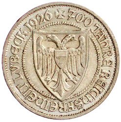 27461: Weimarer Republik, Gedenkmünzen, 3 Reichsmark Lübeck