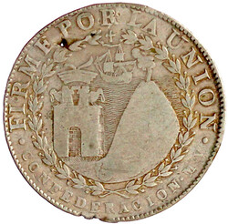 4 Reales 1838, Arequipa. schön, Schrötlingsfehler