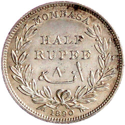 1/2 Rupie 1890 H. vorzüglich