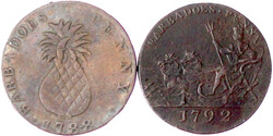 2 Stück: Kupfer Penny 1788 und 1792. beide schön/sehr schön