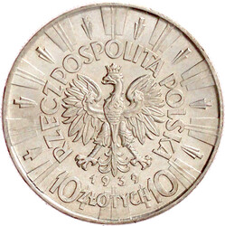10 Zlotych 1939, Josef Pilsudski. fast Stempelglanz, selten in dieser ...