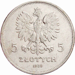 5 Zlotych 1930, Standarte. sehr schön/vorzüglich