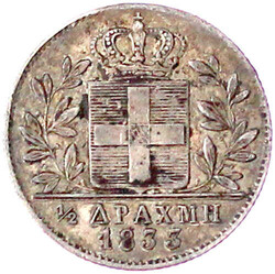 1/2 Drachme 1833. gutes sehr schön