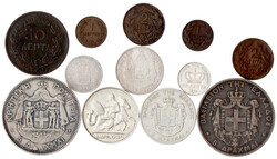 12 ältere Münzen Griechenland inkl. Kreta: Kreta 50 Lepta, Drachme ...