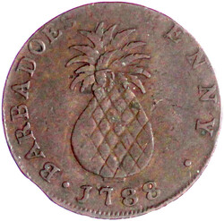 Kupfer Penny 1788. Ananas. sehr schön, kl. Zainende
