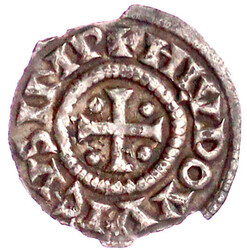 Pfennig o.J. unbestimmte Münzstätte. XPISTIANA RELIGIO. Schmale ...