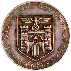 Silbermedaille o.J. der Dienstboten- und Arbeiterstiftung. Wappen, ...