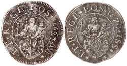 2 Stück: Scudo (Stretto) 1666 AB und 1670 ISS. 36,94 g und 37,42 g. ...