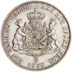 Vereinstaler 1858 A. sehr schön/vorzüglich, kl. Randfehler