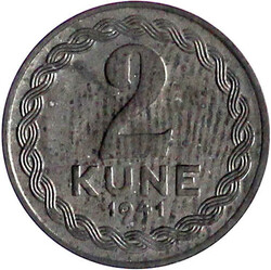 50 X 2 Kune 1941, Zink. Aus Rolle (jetzt in Plastikdose). meist ...