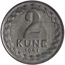 50 X 2 Kune 1941, Zink. Aus Rolle (jetzt in Plastikdose). meist ...