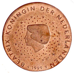 5 Euro-Cent 1999. Schrötlingsverwechslung, geprägt auf Ronde des 2 ...