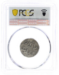 Pfennig o.J. Melle. +METALO+/+CARLVS REX (verdrehtes S), Kreuz. PCGS ...