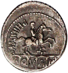 Denar 56 v. Chr. Kopf des Ancus Marcius n.r., dahinter Lituus/Reiter ...