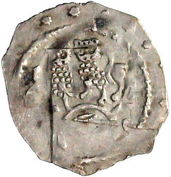 Pfennig o.J.(um 1225). Herzogsbüste v.v., in jeder Hand ein ...