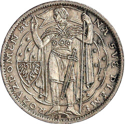 Silberabschlag 1929 von den Stempeln des 5 Dukaten. 28 mm; 14,93 g. ...