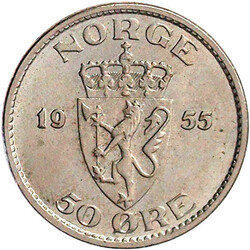 50 Öre 1955. Stempelglanz