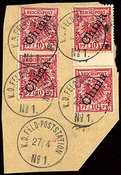 10 Pf. Freimarken (Mitläufer) 1901, gestempeltes Briefstück mit ...