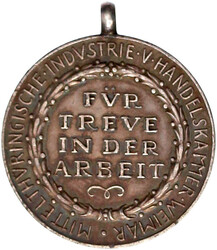 Tragbare Silbermedaille o.J. für Treue in der Arbeit, ...