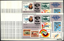 Bolivien 1979: Nettes Lot mit 31x ** Block 82 (Geschichte der ...