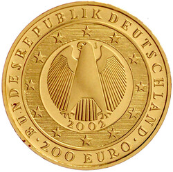 200 Euro 2002 J. Währungsunion. 1 Unze Feingold. Auflage 20000 Ex. ...