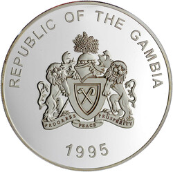 100 Dalasis. Großsilbermünze 1995. Antilopen. 1000 g. 999/1000 ...