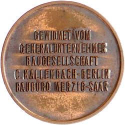 Bronzierte Alu-Medaille o.J. (1933/1945), gew. vom Generalunternehmer ...