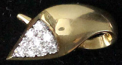 Damenring und Anhänger Gelbgold 750/1000, jeweils mit 9 Diamanten ...