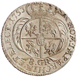 8 Groschen 1753 ohne Mzz. fast Stempelglanz, Prachtexemplar, selten ...