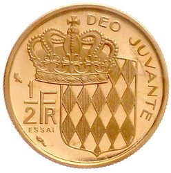 Probe 1/2 Franc 1965 mit Inschrift ESSAI in Gold 8,70 g. 920/1000. ...