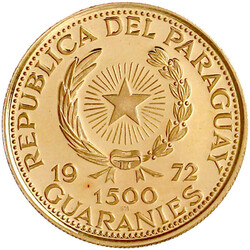 1500 Guaranies 1972 auf die Olympiade in München, Motiv Läufer. 10 ...