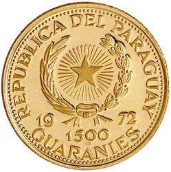 1500 Guaranies 1972 auf die Olympiade in München, Motiv Hochsprung. ...