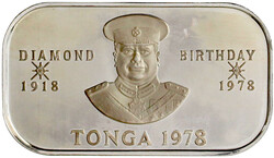 Anga Silberbarrenmünze 1978 auf seinen 60. Geburtstag. Auflage nur ...