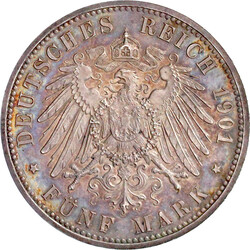 5 Mark 1901 A. Polierte Platte, min. berieben, herrliche Patina, ...