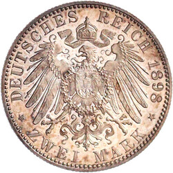 2 Mark 1898 A. Polierte Platte, nur min. berührt, schöne Patina