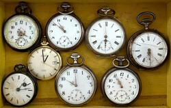 8 meist alte Herrentaschenuhren, viele Silber. großteils ...