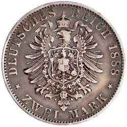 2 Mark 1888 A. sehr schön, schöne Patina