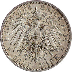 3 Mark 1909 A. Auf seinen Tod. gutes vorzüglich, etwas berieben und ...