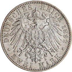 2 Mark 1892 A, zum 25-jähr. (Regierungsjubiläum). vorzüglich