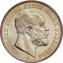 7505: Reichssilbermünzen J. 19-178, Oldenburg, Nicolaus Friedrich Peter, 1853-1900
