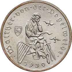 27472: Weimarer Republik, Gedenkmünzen, 3 Reichsmark Vogelweide