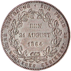 Vereinstaler 1864, Regierungsjubiläum. fast vorzüglich, winz. ...