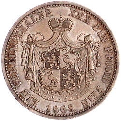 Vereinstaler 1868 A. Auflage nur 7100 Ex. vorzüglich, schöne Patina